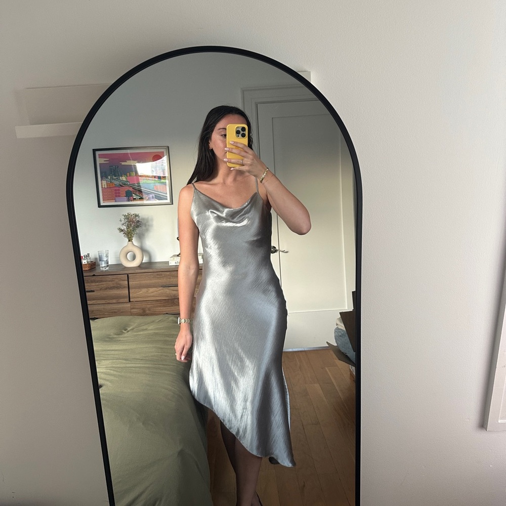 Elegant Silver Slip Dress